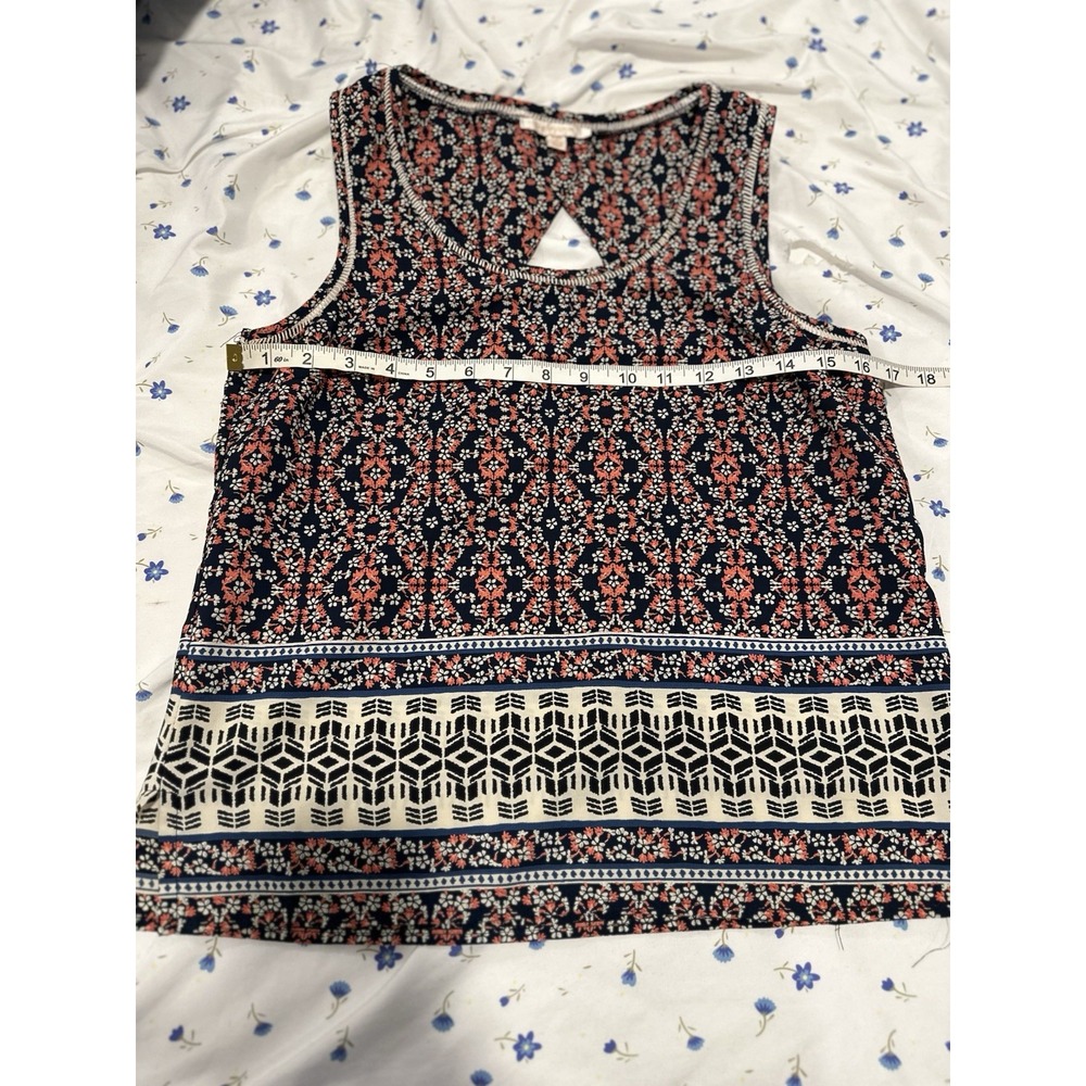 Skies Are Blue Boho Floral Abstract Tank Sz:XSP Multicolor Sleeveless Rayon - Picture 3 of 8